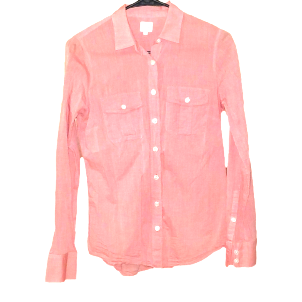 J Crew The Perfect shirt coral/pink button front blouse, sz XS